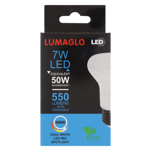 Lumaglo Cool White R63 Edison Screw 7W LED Globe