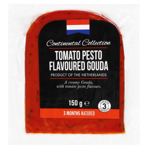 Continental Tomato Pesto Flavoured Gouda Cheese Pack 150g