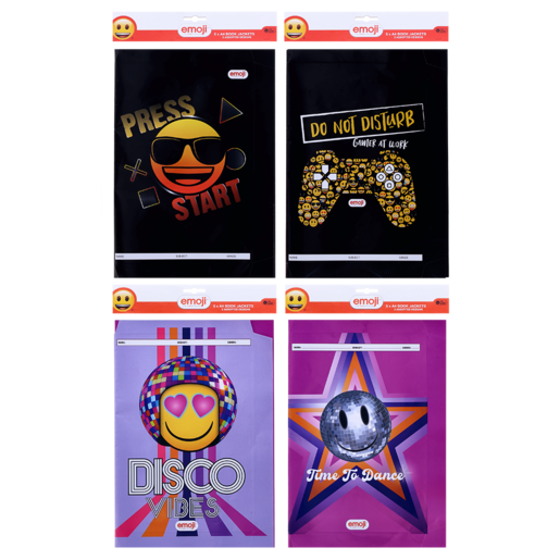 Emoji A4 Book Jackets 5 Pack (Assorted Item - Supplied At Random)