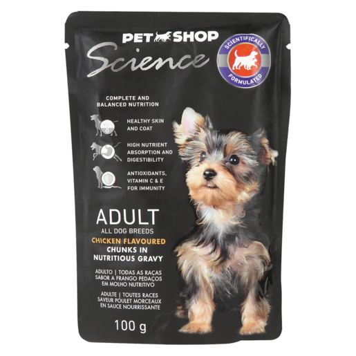 Pet Shop Science Chicken Chunks In Gravy Adult Wet Dog Food 100g