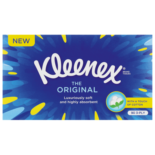 Kleenex Original 3 Ply With A Touch Of Cotton 90 Pack