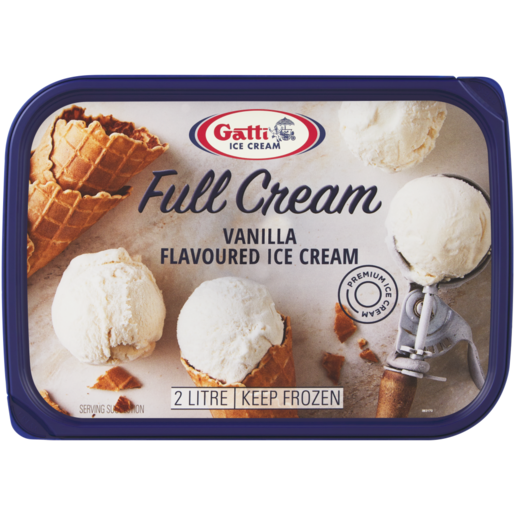 Gatti Ice Cream Vanilla Flavoured Full Cream Ice Cream Tub 2L
