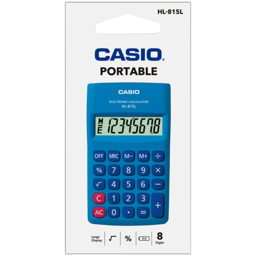 Casio Blue HL815L 8 Digit Calculator