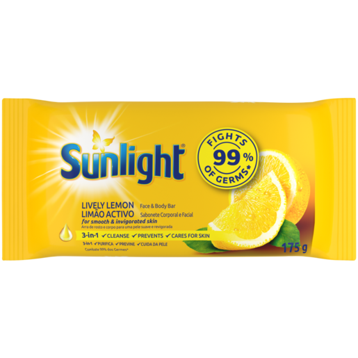 Sunlight Lively Lemon Face & Body Bar Soap 175g
