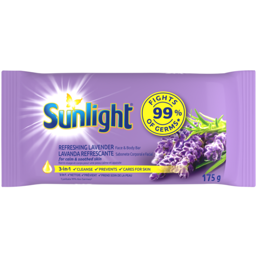 Sunlight Refreshing Lavender Cleansing Face & Body Bar Soap 175g