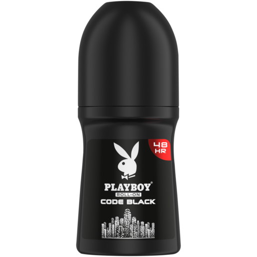 Playboy Code Black Mens Deodorant Roll-On 50ml