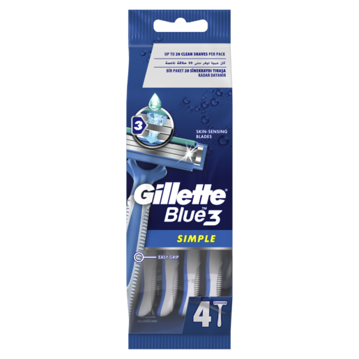 Gillette Blue Simple 3 Disposable Razor 4 Pack