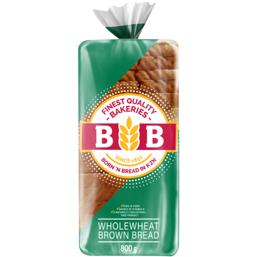 BB Bakeries Wholewheat Sliced Brown Bread Loaf 800g