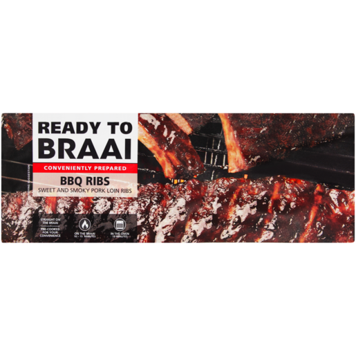 Ready To Braai Prepared BBQ Pork Loin Ribs 750g