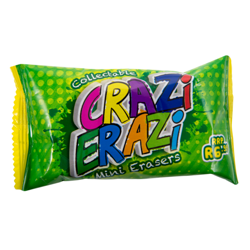 Crazi Erazi Green Collectable Mini Eraser
