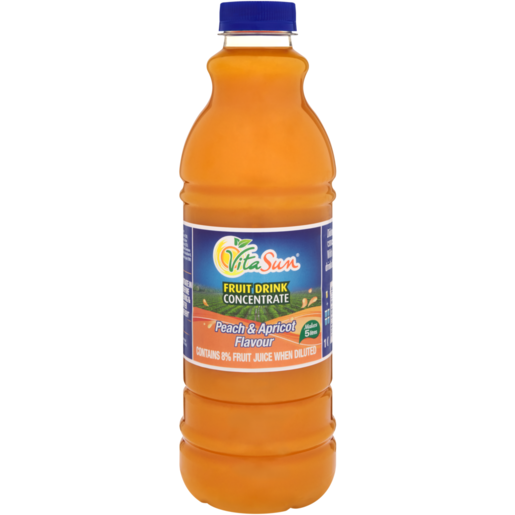 Vita Sun Peach & Apricot Flavour Fruit Drink Concentrate 1L 