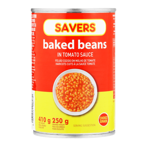 Savers Baked Beans In Tomato Sauce Can 410g