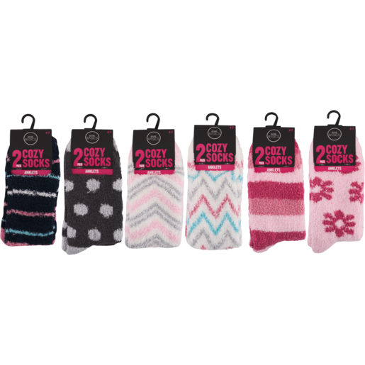 Bare Basics Cozy Socks Size 4-7 Anklets 2 Pack (Assorted Item ...