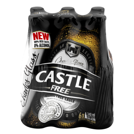 Castle Free Non-Alcoholic Beer Bottles 6 x 340ml