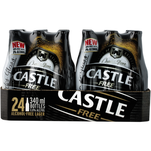 Castle Free Non-Alcoholic Beer Bottles 24 x 340ml