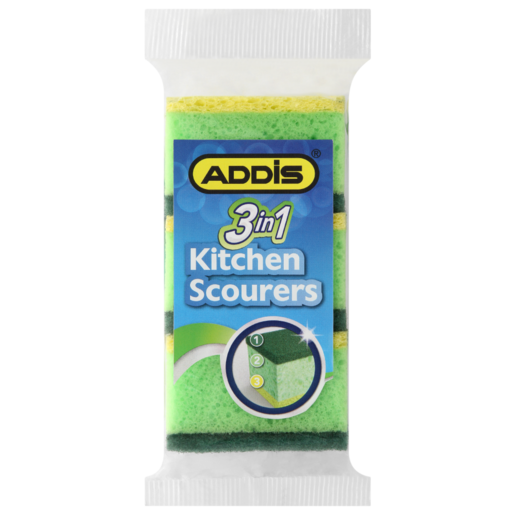 ADDIS 3-In-1 Kitchen Scourers 3 Pack