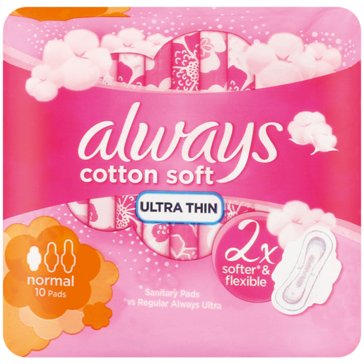 Always Ultra Cotton Soft Normal Sanitary Pads 10 Pack
