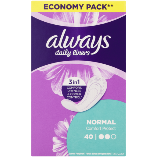 Always Comfort Protect Daily Liners 40 Pack