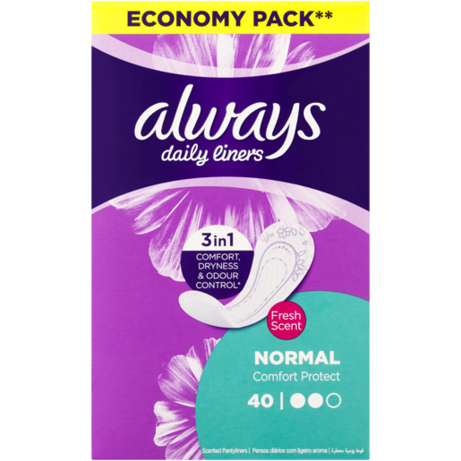 Always Comfort Protect Fresh Scent Daily Liners 40 Pack