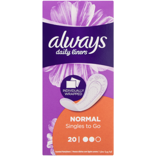 Always Comfort Protect Individually Wrapped Daily Pantyliners 20 Pack