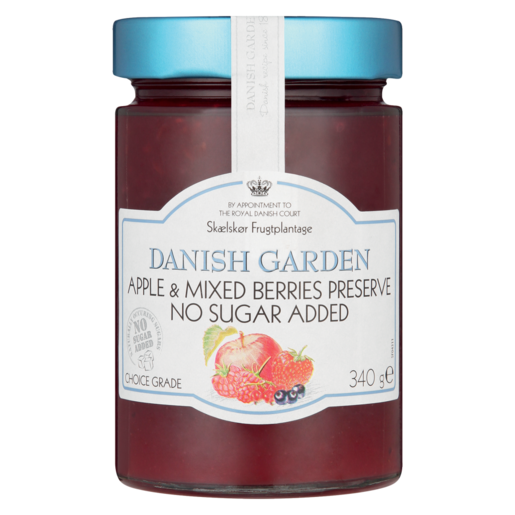 Danish Garden No Sugar Apple & Mixed Berries Preserve 340g