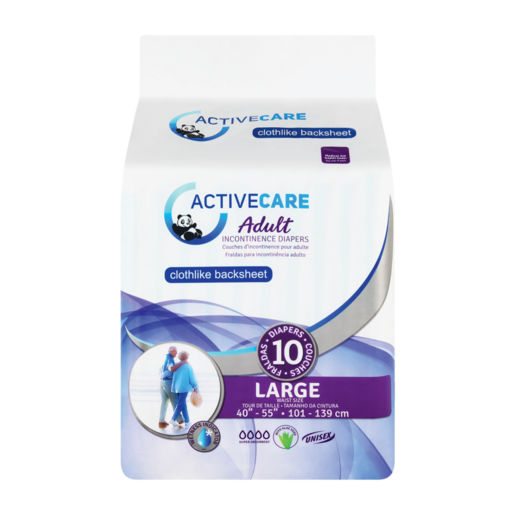 Active Care Large Adult Incontinence Diapers 10 Pack