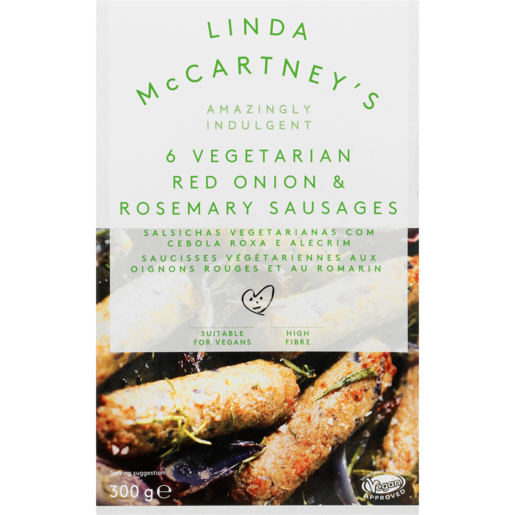 Linda McCartney's Frozen Red Onion & Rosemary Vegetarian Sausages 6 Pack 300g