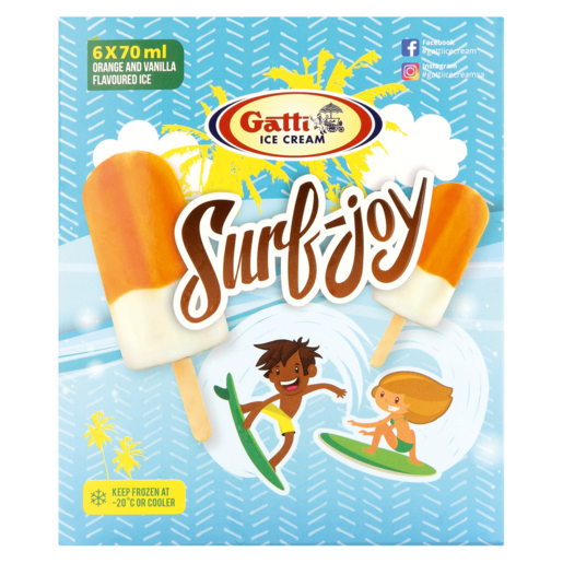 Gatti Ice Cream Surf Joy Ice Cream Sticks 6 x 70ml