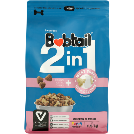 Bobtail 2-In-1 Chicken Flavoured Puppy Food 1.5kg
