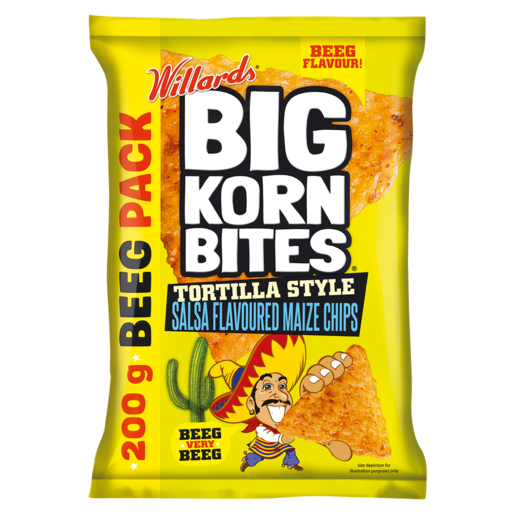 Big Korn Bites Salsa Flavoured Maize Chips 200g