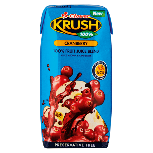 Krush Cranberry Flavoured 100% Fruit Juice Blend 200ml