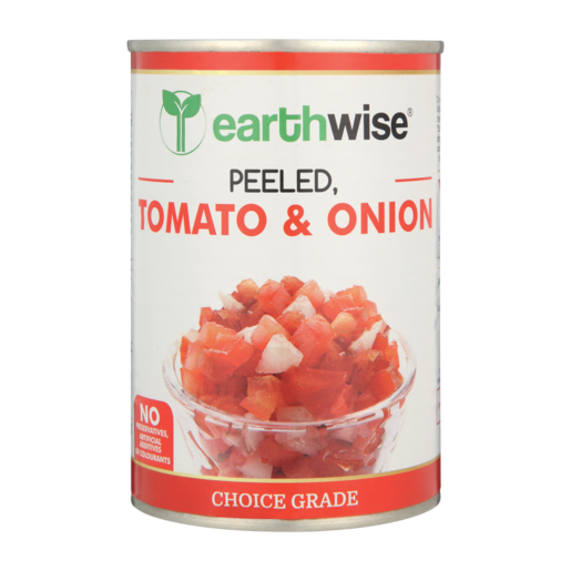 Earthwise Peeled Tomato & Onion Diced 400g