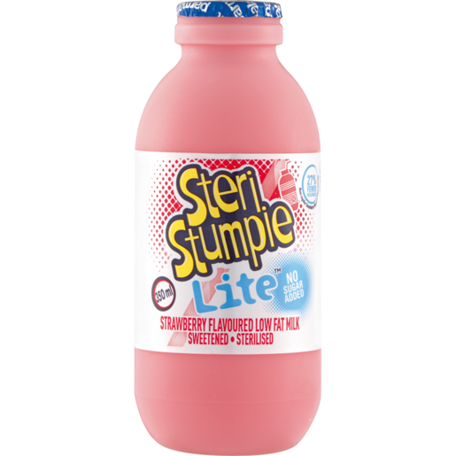 Steri Stumpie Lite Low Fat Strawberry Flavoured Milk 350ml