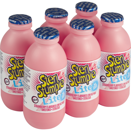 Steri Stumpie Lite Low Fat Strawberry Flavoured Milk 6 x 350ml