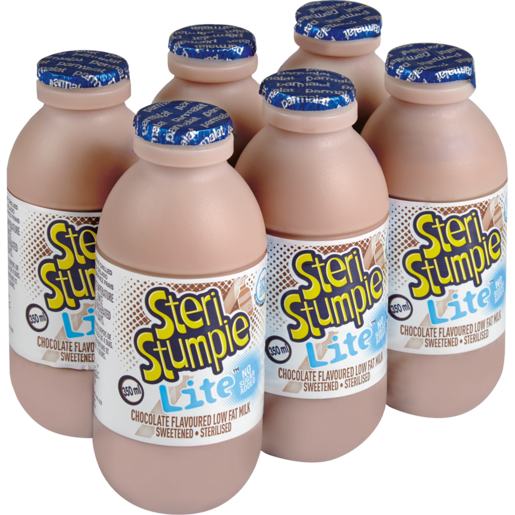 Steri Stumpie Lite Low Fat Chocolate Flavoured Milk 6 x 350ml