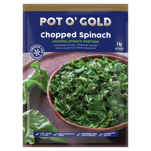 Pot O' Gold Frozen Chopped Spinach 1kg
