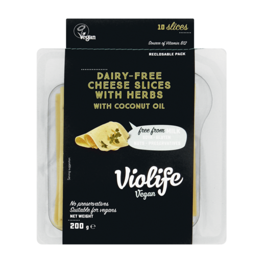 Violife Dairy-Free Cheese Slices With Herbs & Coconut Oil 200g