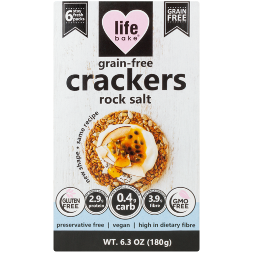 Life Bake Grain - Free Crackers Rock Salt 180g