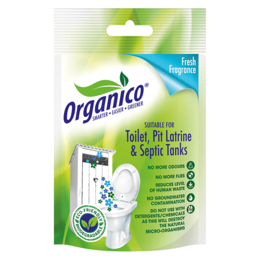 Organico Fresh Fragranced Disinfectant For Toilet, Pit Latrine & Septic Tanks 100g