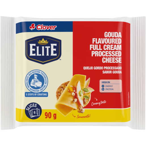 Clover Elite Gouda Flavoured Full Cream Processed Cheese Slices 90g