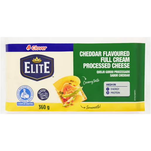 Clover Elite Cheddar Flavoured Full Cream Processed Cheese Slices 24 Pack