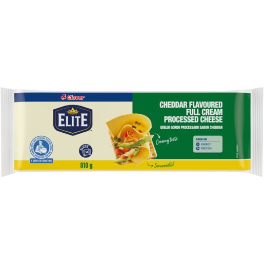 Clover Elite Cheddar Flavoured Full Cream Processed Cheese Slices 810g