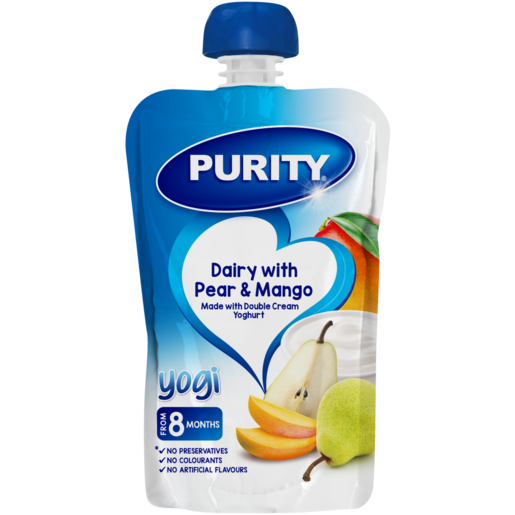 PURITY Dairy With Pear & Mango Yogi Puree 8 Months+ 110ml