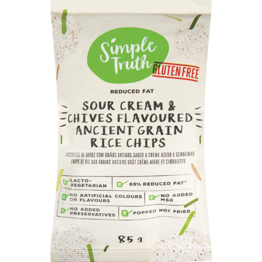 Simple Truth Gluten Free Sour Cream & Chives Flavoured Ancient Grain Rice Chips 85g