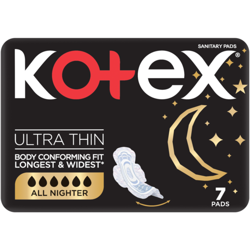 Kotex All Nighter Ultra Total Confidence 3-In-1 Sanitary Pads 7 Pack