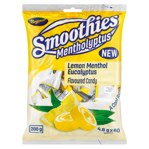 Smoothies Mentholyptus Lemon Menthol Eucalyptus Flavoured Candy 60 Pack 288g