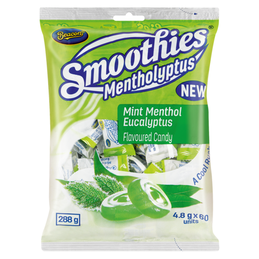 Smoothies Mentholyptus Mint Menthol Eucalyptus Flavoured Candy 60 Pack 288g
