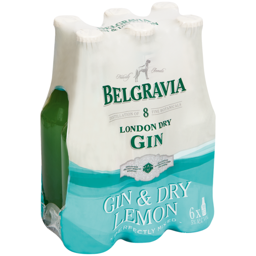 Belgravia Gin & Dry Lemon Bottles 6 x 275ml