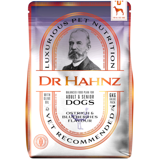 Dr Hahnz Ostrich & Blueberry Dog Food For Adult & Senior 6kg