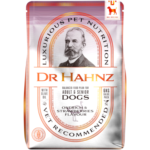 Dr Hahnz Ostrich & Strawberry Dog Food For Small Breed Adult 6kg